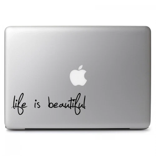 Life Is Beautiful Vinyl Decal Sticker for Macbook Air Pro 11 12 13 15 17" Laptop - Image 2 of 4
