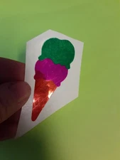 vintage 80s Hambly Studios mylar ice cream sticker module *damaged*