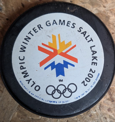 2002 Salt Lake City Olympic Winter Games  Hockey Puck Canada USA 