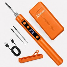 Cordless Soldering Iron, Digital Soldering Pen for Electronics, Orange