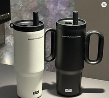 Taza termo de acero inoxidable 720 ml mango de paja botella de vacío taza de viaje