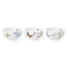 Butterfly Meadow 3-Piece Mini Bowl Set, 1.70 LB, Multi-Color Kitchen Decor