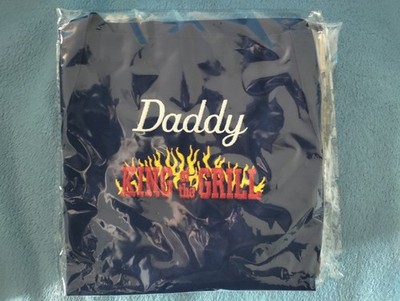 Apron gift with Daddy King of the Grill flame design