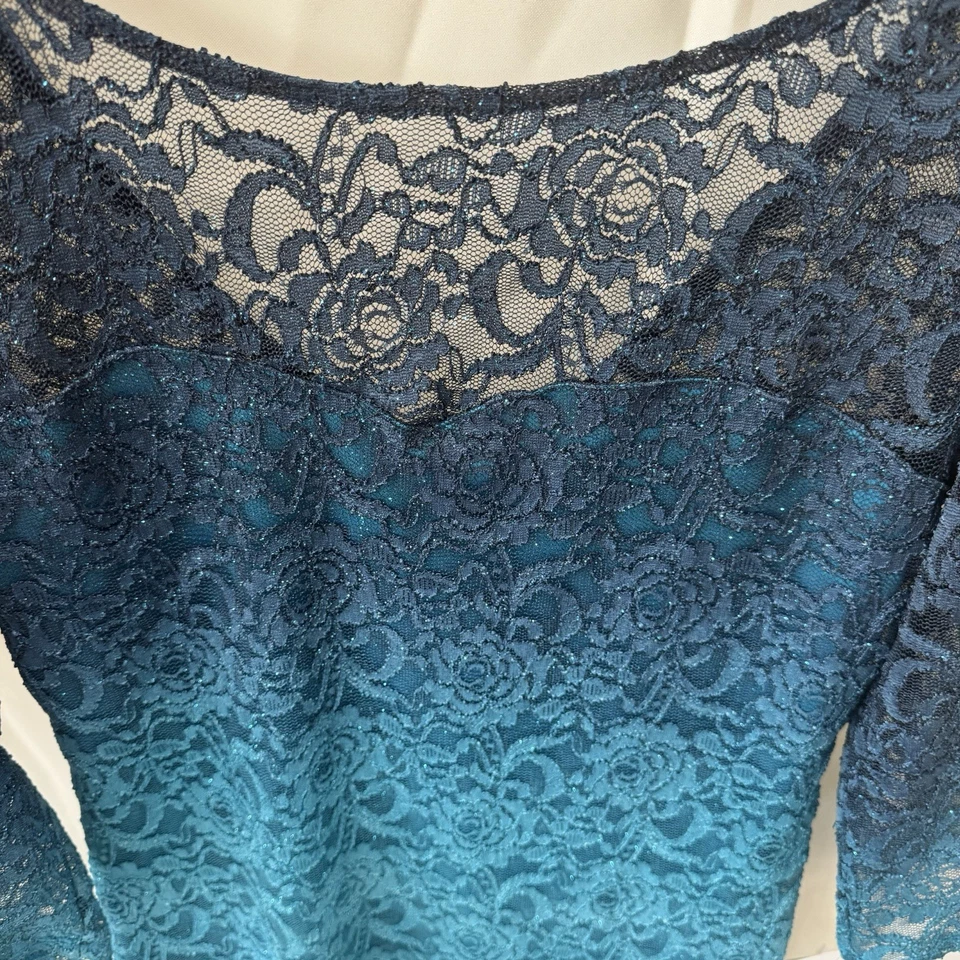 Vestido lápis midi Jump Girl cetim azul-petróleo franzido tamanho G coquetel elástico - Imagem 2 de 4