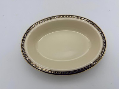 Lenox Hamilton Oval Vegetable Bowl 8'' Presidential Collection Cobalt Gold