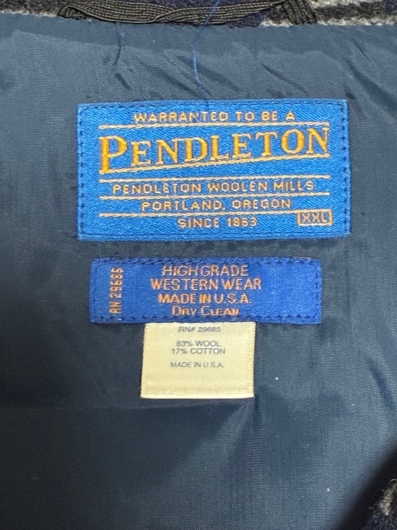 Pendleton USA Native Pattern Wool Jacket XXL 90's… - image 3