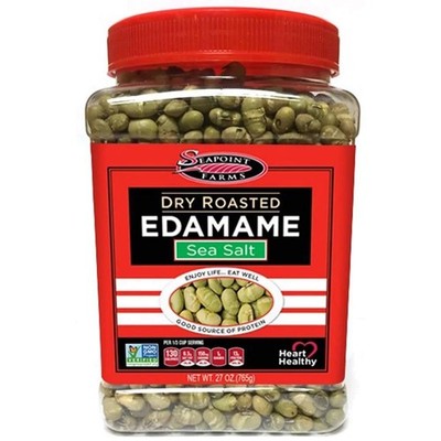 Seapoint farms dry roasted edamame, sea salt, vegan, gluten-free, kosher, and...