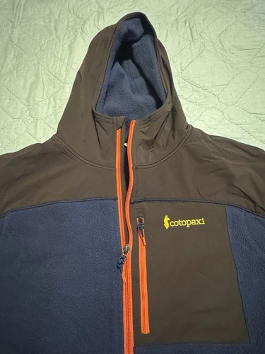 Cotopaxi Jacket Mens L Blue Brown Abrazo Fleece Full Zip Hoodie Hiking Outdoor image 2