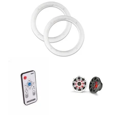 Kicker 45KM654L LED 6.5 Marine Coax with Charcoal and White Grills with a Pai...