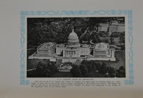 Antique Washington DC US Capitol Art Print 1923 Original Wall Décor History