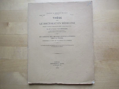 OBSTETRIQUE DE L' ABSENCE DES ORGANES GENITAUX INTERNES CHEZ LA FEMME 1878 - Photo 1/4