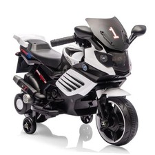 Kids 6V Ride On Motorcycle, Battery Powered Ride On Toys w/Treaded Tires, White