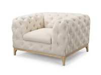 Beiger Klassischer Sessel Chesterfield Gesteppter Sessel Wohnzimmer