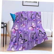 Butterfly Blanket Purple Butterflies Throw Blanket Ultra 50"x40" Butterfly 3
