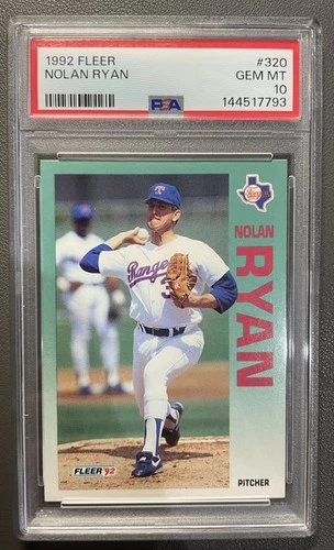1992 FLEER #320 NOLAN RYAN GEM MINT PSA 10 - Freshly Graded!