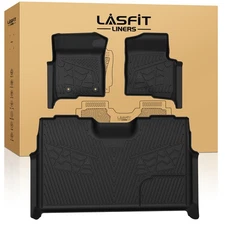 LASFIT Floor Mat for Ford F-150 2011-2014 SuperCrew Cab Waterproof Floor Liners