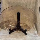 Vtg Pink Depression Glass Federal Sharon Cabbage Rose 12 1/2 Inch Oval Platter