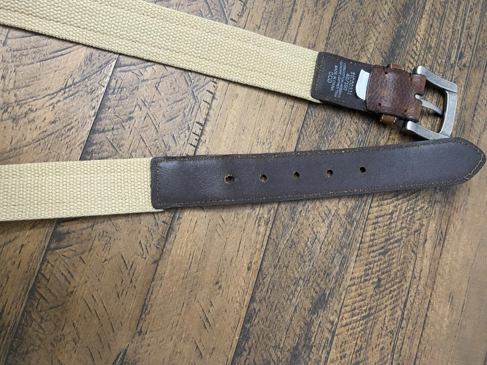 Cinturón de cuero marrón y lona tostada Columbia para hombre talla 40 ropa deportiva Foto 4 de 4