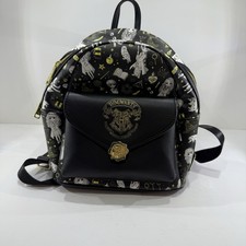 Loungefly Harry Potter Hogwarts Magical Elements Gold Mini Backpack Black Bag