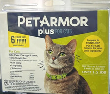PETARMOR PLUS FOR CATS OVER 1.5 LBS 6 MONTH SUPPLY VALUE PACK NEW FREE SHIPPING