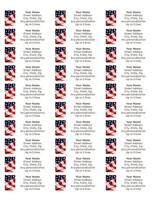 Personalized Return Address Labels Custom Mailing Stickers USA Flag Free Ship