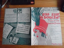 PARTITION OPERETTE PAS SUR LA BOUCHE LLUSTREE VALERIO FEMME ANNEES FOLLES 1926