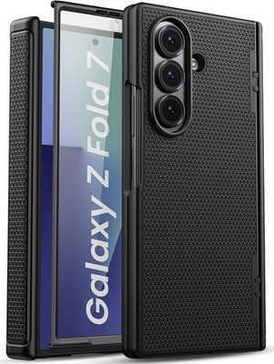 Samsung Galaxy Z Fold 7 Case with Hinge Protection & Screen Protector, Black