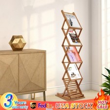 Foldable wood Book Rack Display Holder Stand, Magazine Brochure Rack Office