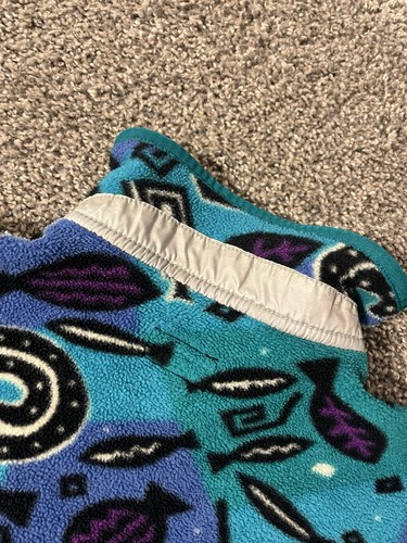 Patagonia 1/2 Zip Fleece Kids 14 Women XS/S Teal Snake Sea Animal Kokopelli RARE - Picture 12 of 12