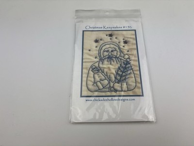 chickadee hollow designs Christmas Keepsake #15B Blue Work Embroidery pattern 9S
