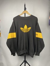 90s Adidas Vintage Faded Big Logo Black Sweatshirt Mens Large