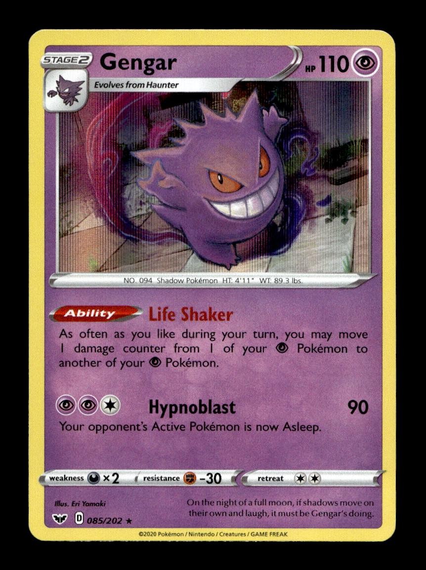 Gengar 085/202 Holo Rare Sword & Shield Pokemon Near Mint