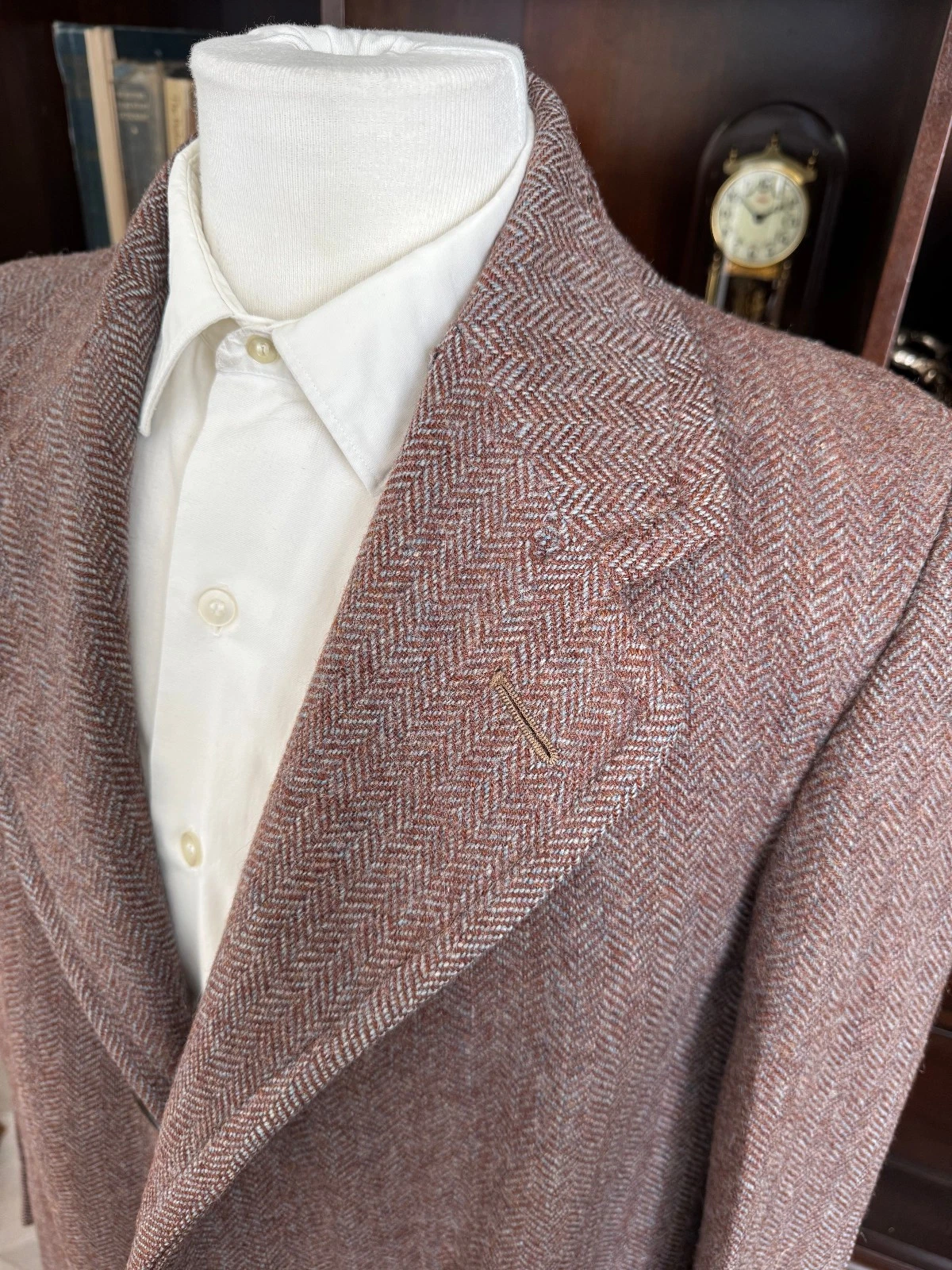 1930s 1940s VTG Brown Wool Tweed Overcoat 36R/37R AS-IS image 2