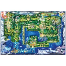 Pokémon World Map Poster – Kanto & Johto Adventure