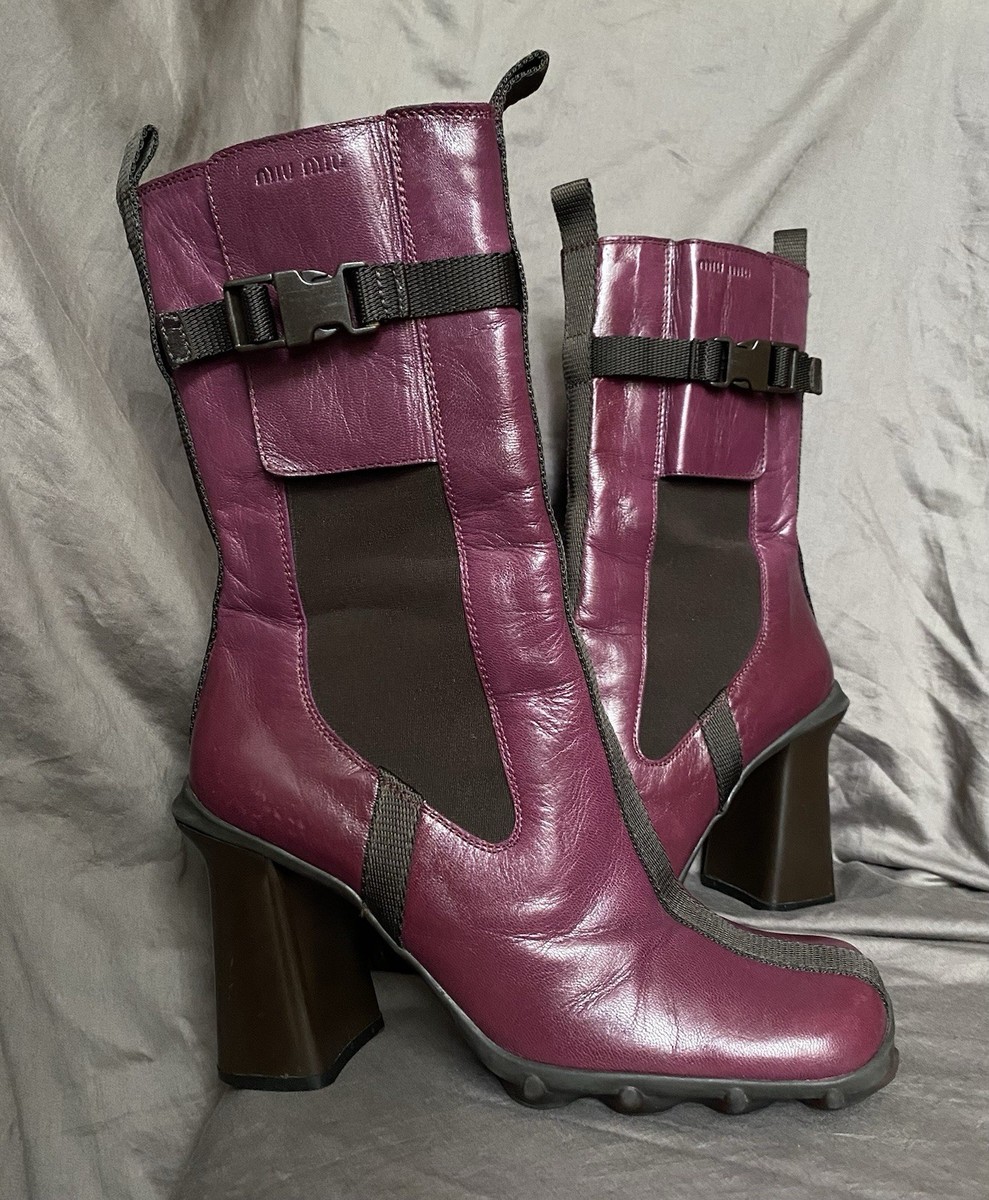 靴 1999aw archive miumiu boots 1999FW miumiu Archive Knit Docking Boots