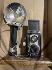 Ciro-Flex Camera with case and kalart mounted on wood stand USA WOW extras