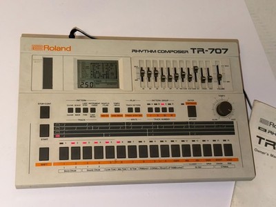 Roland TR-707 RHYTHM COMPOSER Vintage Drum Machine w/ Power Supply + Manual