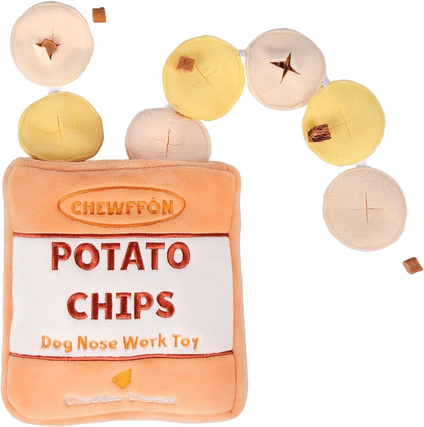 CHEWFFON Dog Enrichment Puzzle Toys, Interactive Snuffle Crinkle Potato Chips