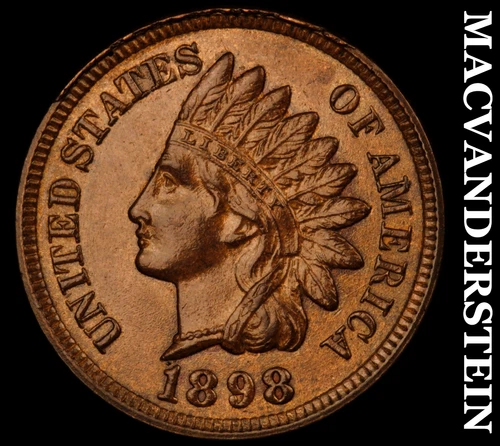 1898 Indian Head Cent- Choice Gem Brilliant Uncirculated+++ Luster #J109