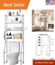 Bathroom Storage Organizer Over Toilet Shelf 4 Tiers Chrome Bathroom Shelf