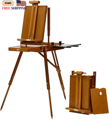 French Easel for Painting Deluxe Beech Wooden Field & Studio Sketchbox Easel St