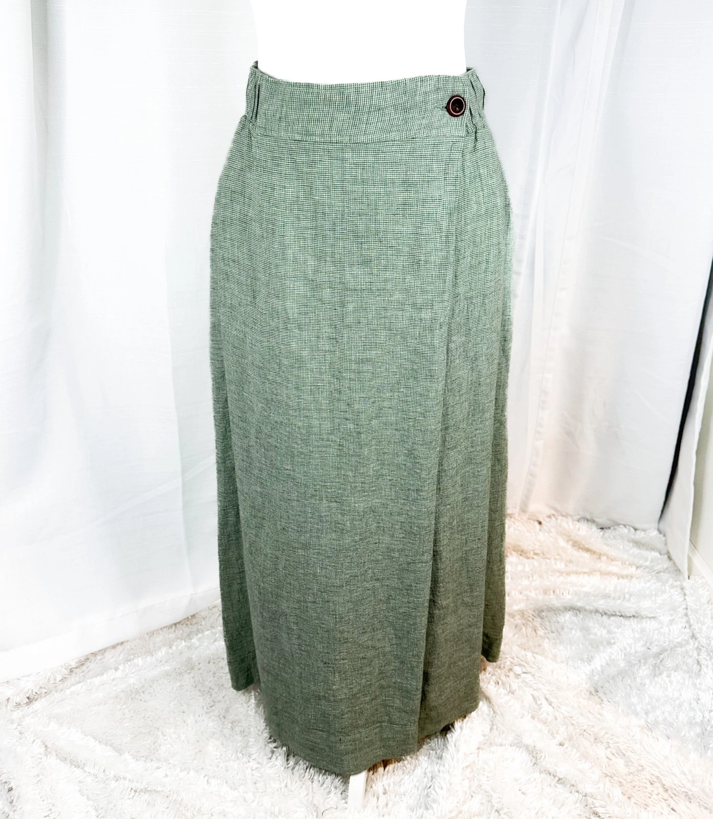 Poetry Linen Skirt Womens US 12 Green Lagenlook Maxi Elastic Waist Pockets EUC
Opens in a new window