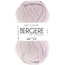 Pelote de laine - Lilas - 100% coton bio - 3mm - Tricot et crochet - Bergère de