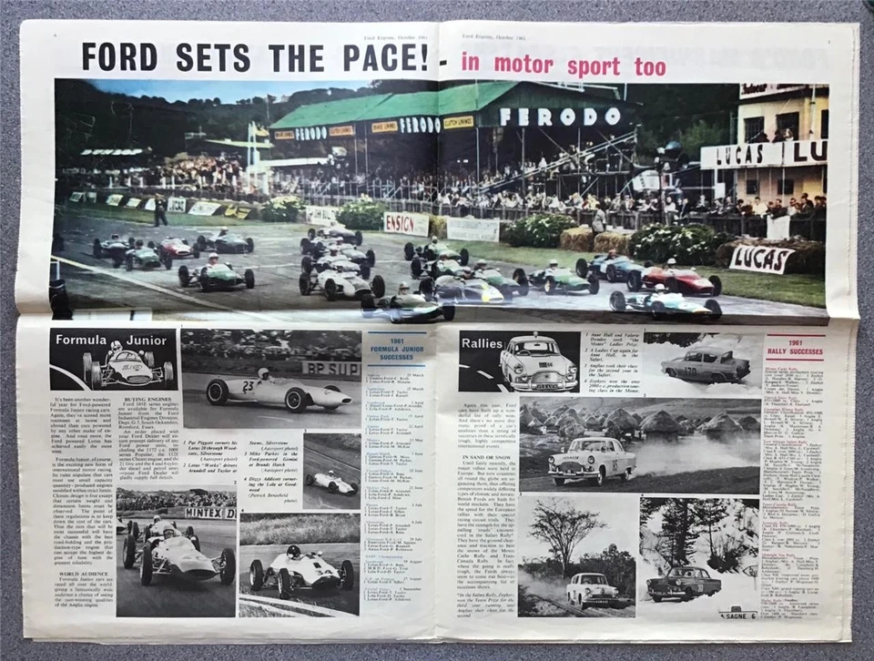 FORD EXPRESS Newspaper Show Colour Issue Oct 1961 Consul Classic  ANGLIA Zodiac - Image 3 of 4