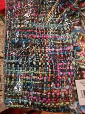 Multi Color Chunky Knit Scarf Aqua HBW907 AQ