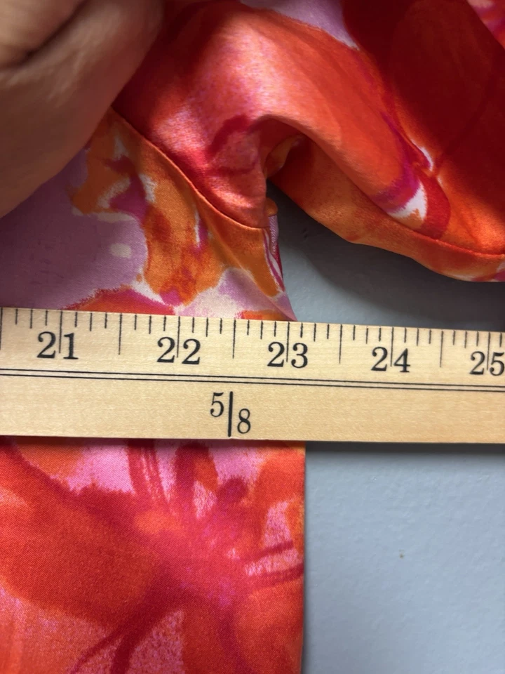 Juego de 2 pijamas con estampado floral naranja sedoso/púrpura Natori talla L Foto 4 de 4