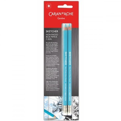 Caran d'Ache Sketcher Non-Photo Blue 2 Pc Blister Card (903.302 )