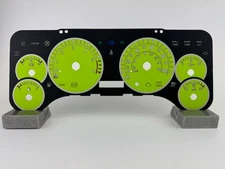 US Speedo Green Jeep Wrangler Gauge Face for Clusters 02-06 (Full Time Icon)