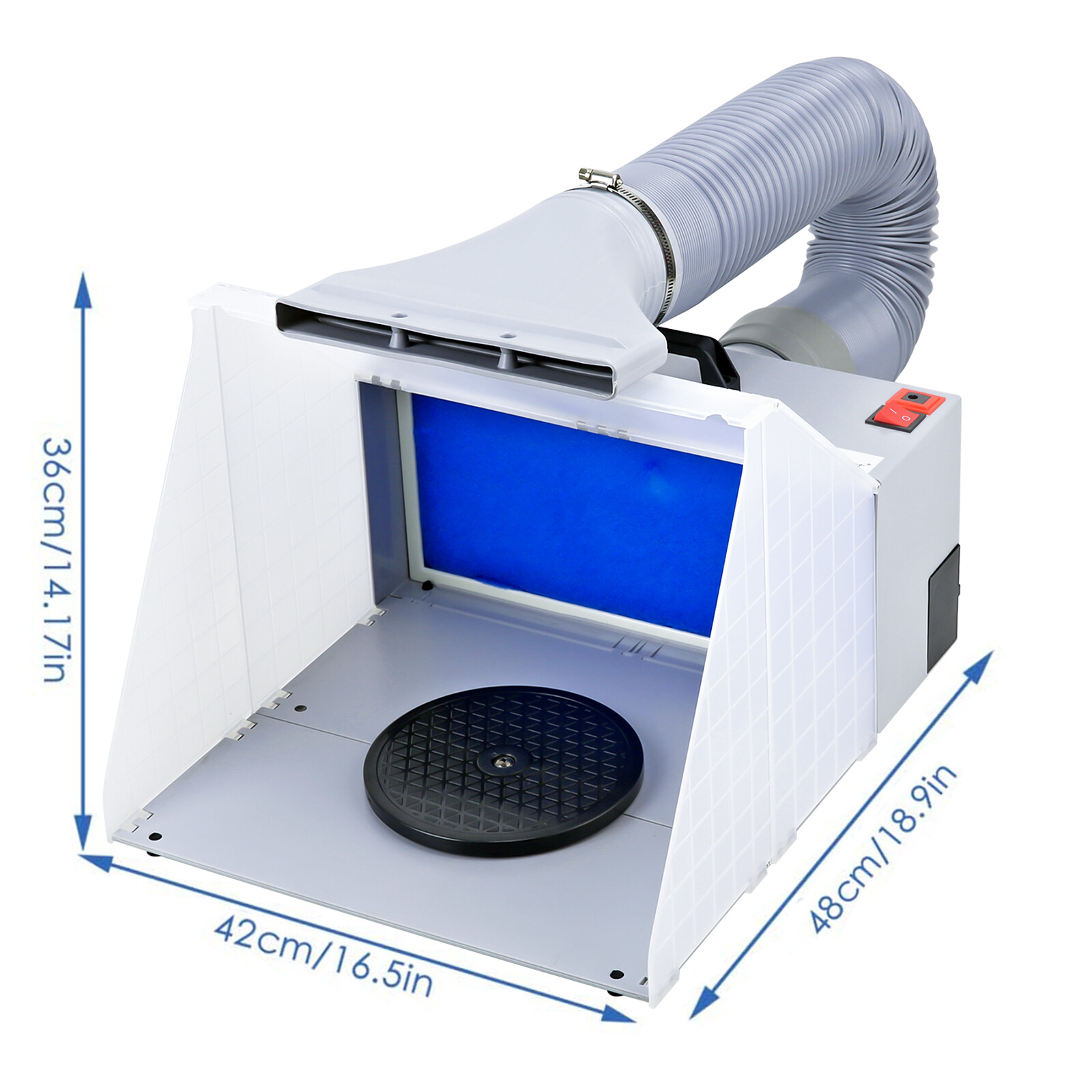 Portable Airbrush Spray Booth Turntable Extractor Filter Exhaust Fan