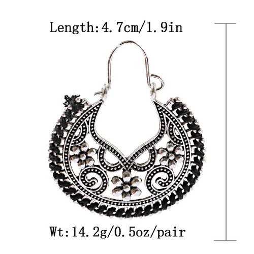 Mujeres Boho Patrón Retro Puño Ahuecado Elegante Gancho Pendientes Joyería Regalo - Imagen 113 de 140